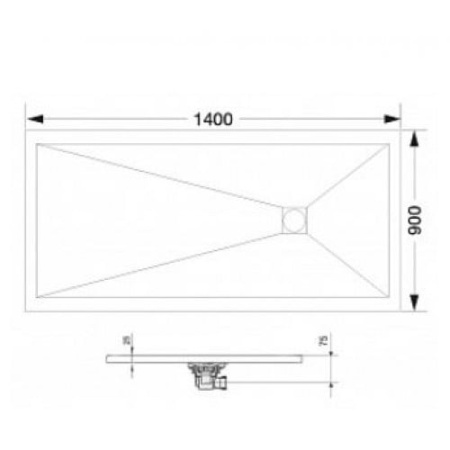 Душевой поддон 90х140х3 RGW ST-149G 14152914-02