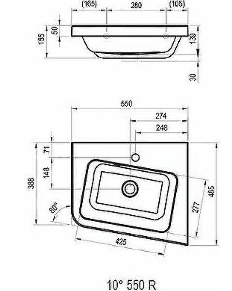 Раковина подвесная Ravak 10° R XJIP1155000