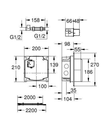 Скрытый монтажный ящик Grohe 36264 001 (36264001)