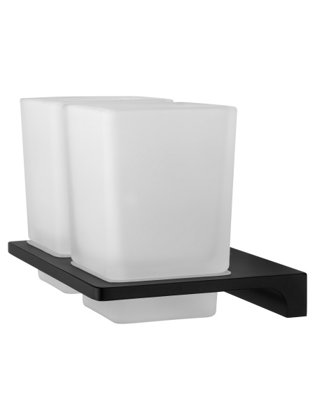 Два стакана для зубных щеток с держателем WONZON & WOGHAND ECLIPSE, черный WW-9128-BL