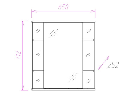 Зеркало-шкаф c подсветкой Onika Глория 65 (65x71,2) 206506