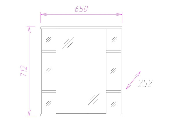 Зеркало-шкаф c подсветкой Onika Глория 65 (65x71,2) 206506