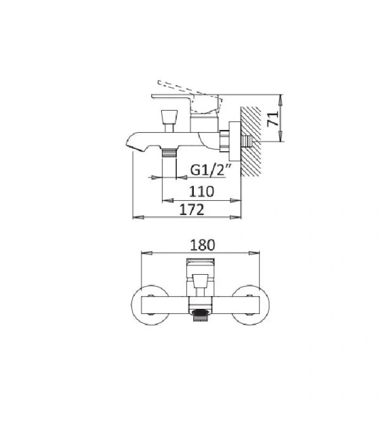 Смеситель для ванны Cezares Nautic NAUTIC-VM-NOP