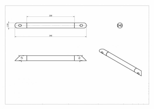Универсальный угловой поручень для рук и стоп Black & White Accessories SN-1155