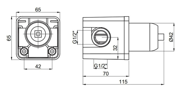 Смеситель для унитаза с биде Creavit Adell 15165141/15912201 Хром