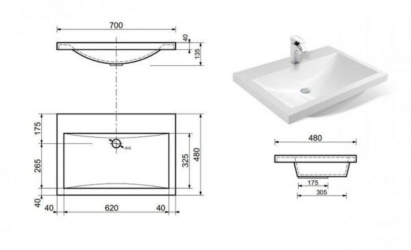 Раковина Misty Монако 70 ФР-00000792