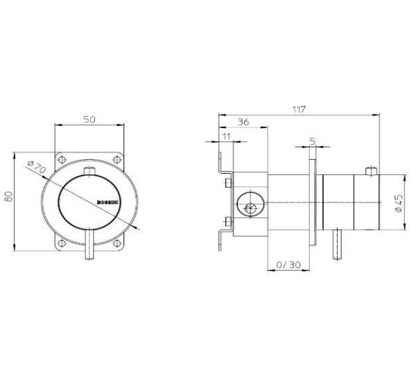 Внутренняя часть термостата для душа на 1 потребителя Bossini Nobu INZ220000