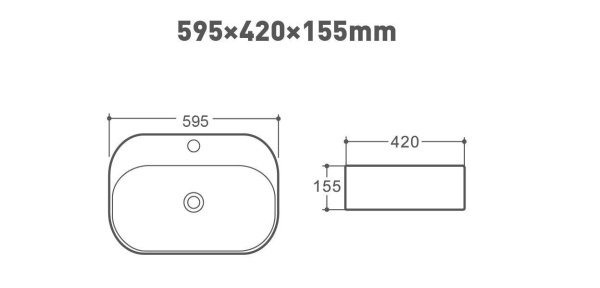 Раковина керамическая накладная овальная (59x42) Art&Max AM1630-A