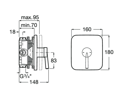 Смеситель для душа Roca Pals 5A2B6DC00