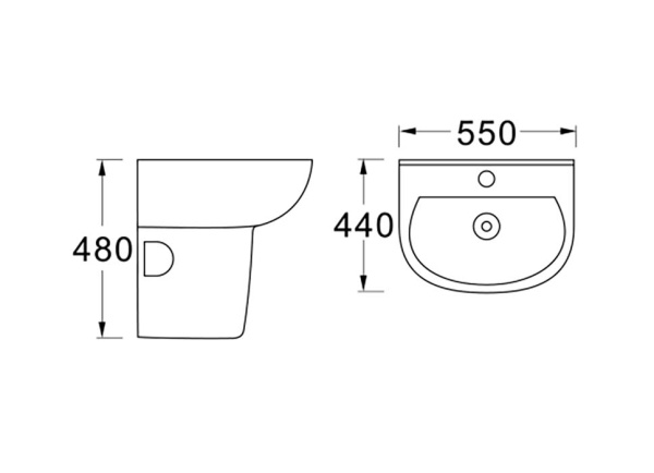 Раковина подвесная (55х44) Aquatek AQ5420-00