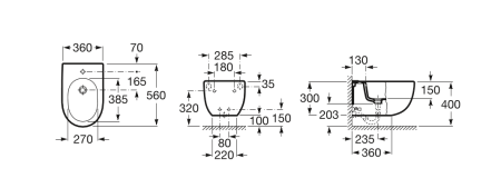 Биде подвесное Roca Meridian 357245000