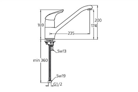 Смеситель для кухни Ideal Standard Ceraplan New B7614AA