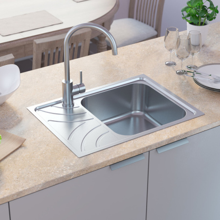 Кухонная мойка, нержавеющая сталь iddis Arro ARR60SRi77, сталь 