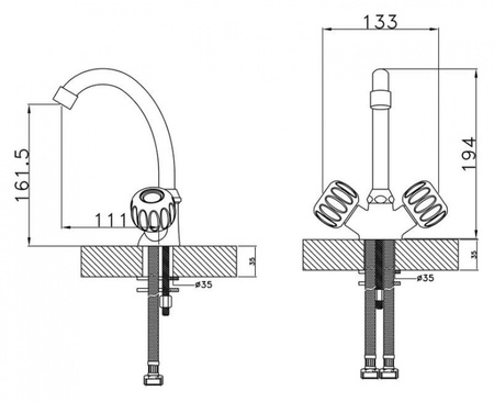 Смеситель для умывальника Rossinka K02-62