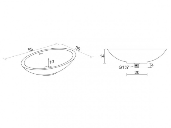 Раковина Riho Avella (58х36х14) W016003105