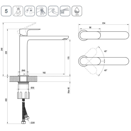 Смеситель для раковины Ravak Eleganta EL 014.10WV X070385 белый вельвет