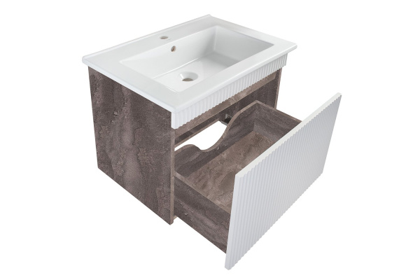 Тумба под раковину Runo железный камень Модена 75 (00-00001426)