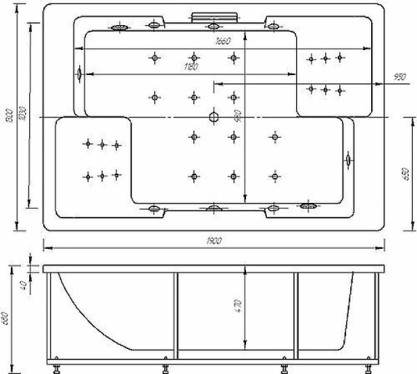Акриловая ванна Aquatek Дорадо (190х130) DOR190-0000002