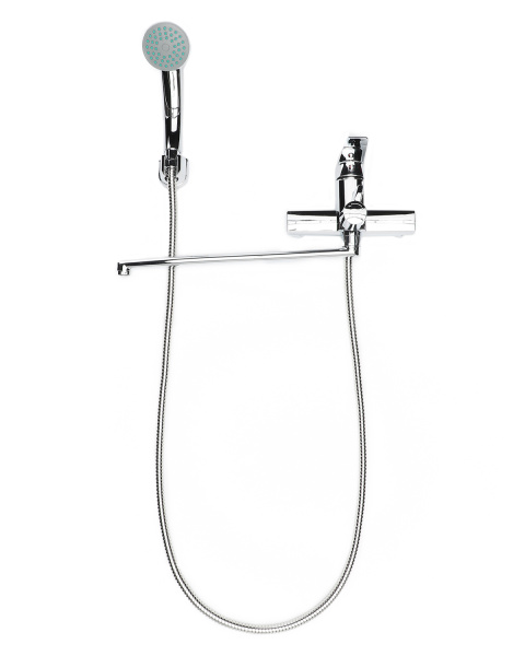 Смеситель для ванны однорычажный полимерный универсальный с душевым набором OneLife P02-218cr хром