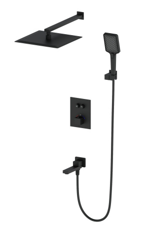 Душевая система с термостатом встраиваемая WONZON & WOGHAND, черный матовый WW-88929003-MB