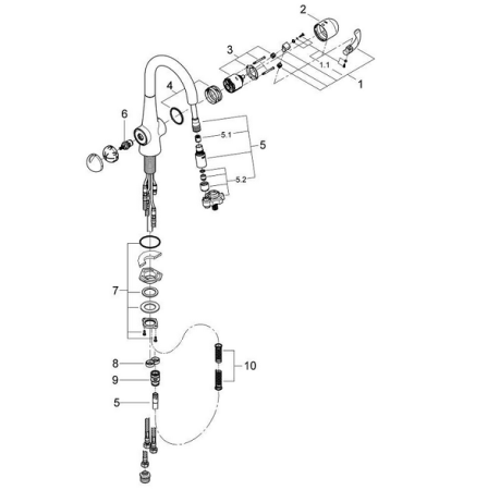 Смеситель однорычажный для мойки Grohe Zedra 31203 000 (31203000) хром