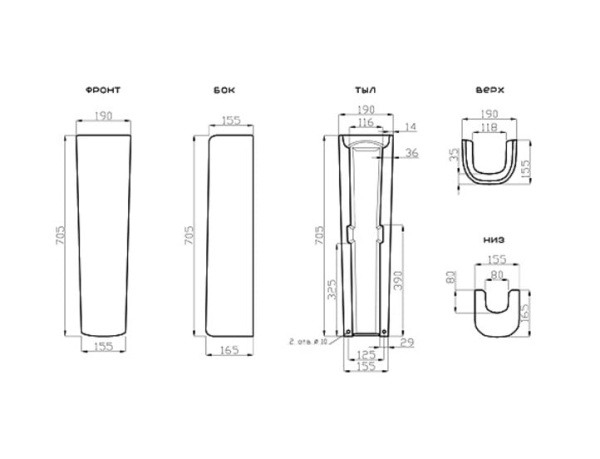 Пьедестал для раковины Della Globus Джаз черный DE08130000010