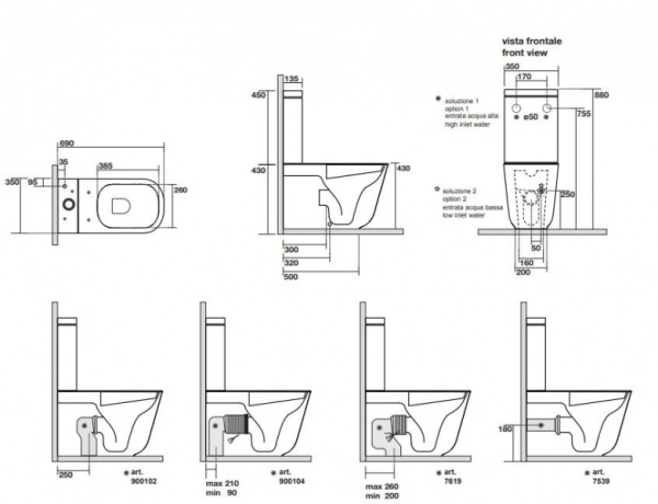 Унитаз моноблок Kerasan Tribeca 511701bi