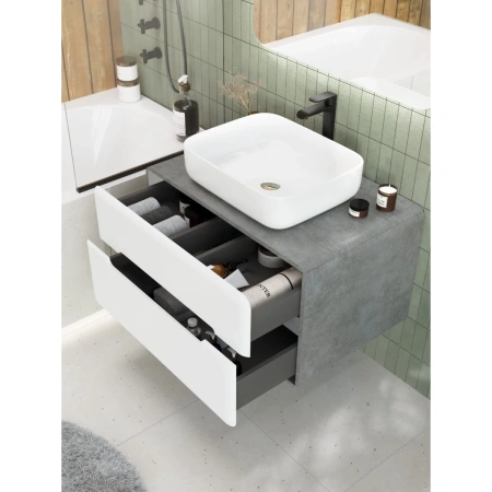 Тумба без раковины Art&Max Genova AM-Genova-800-2C-SO-LN бетон лофт натуральный