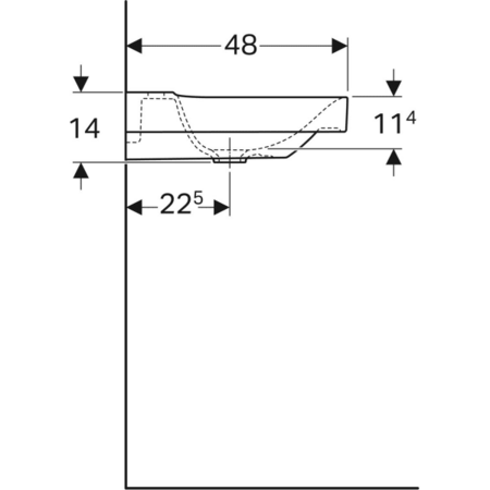 Раковина Geberit Xeno2 с полкой 90x48 500.535.01.1