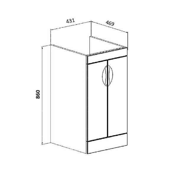 Тумба под раковину Runo  Лира 45 (00-00000144)