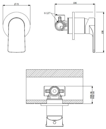 Смеситель для душа Cezares Lagos LAGOS-DIM-01