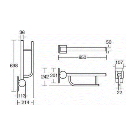 Поручень для унитаза откидной 65 см Ideal Standard Contour 21 S6361RN