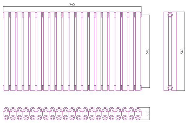 Полотенцесушитель Водяной Сунержа Эстет-00 (50х94) 21 секция Темный Титан Муар 15-0332-5021