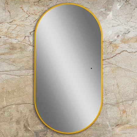 Зеркало с подсветкой Art&Max Torino AM-Tor-550-1050-DS-Gold сенсорным выключателем