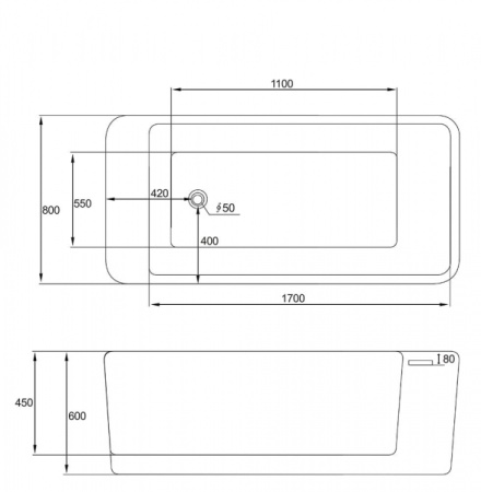 Акриловая ванна Gemy G9215 (170x80)
