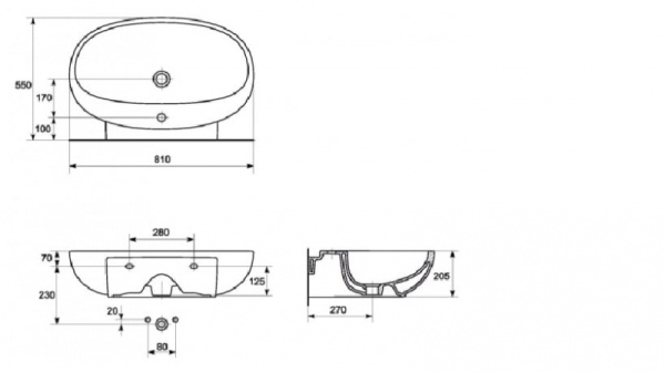 Раковина Cersanit KIOTO O-UM-KIO80/1