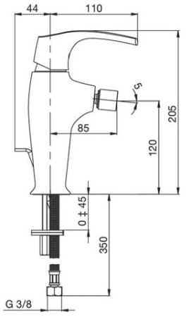 Смеситель для биде Jacob Delafon Symbol E73680-CP