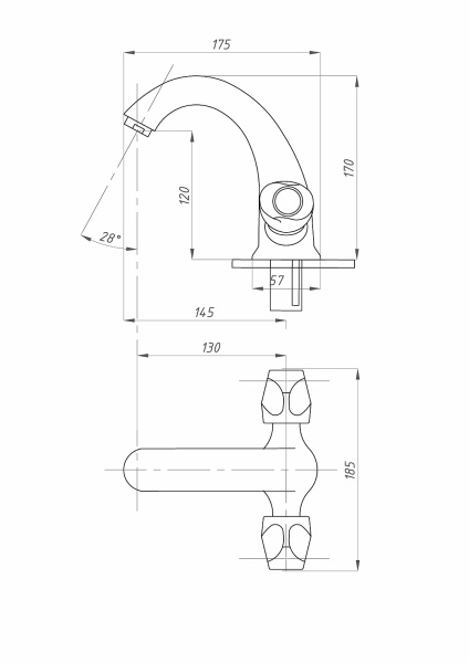 Смеситель для раковины ПСМ-Профсан  СТАНДАРТ-А PSM-712-48