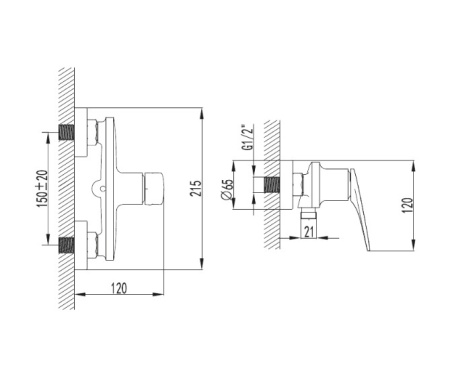 Смеситель для душа AQUAme Imola AQM6713MB