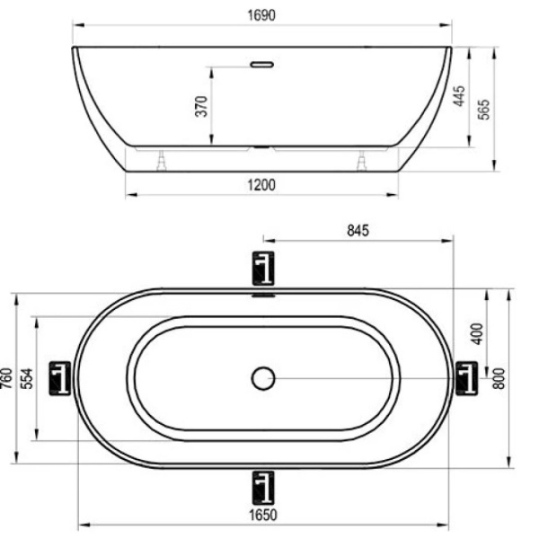 Акриловая ванна 169x80 см Ravak Freedom O XC00100032 Акриловая ванна 169x80 см Ravak Freedom O XC00100032