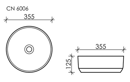 Раковина накладная (35,5х35,5) Ceramica Nova ELEMENT CN6006