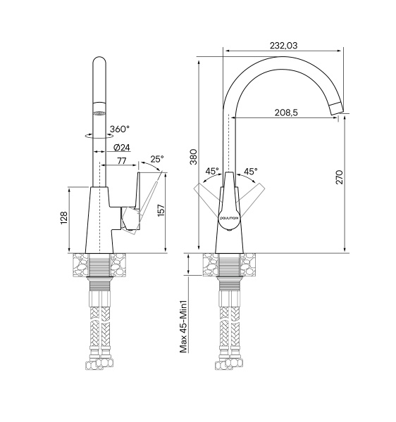 Смеситель для кухни Paulmark Holstein Ho212065-428