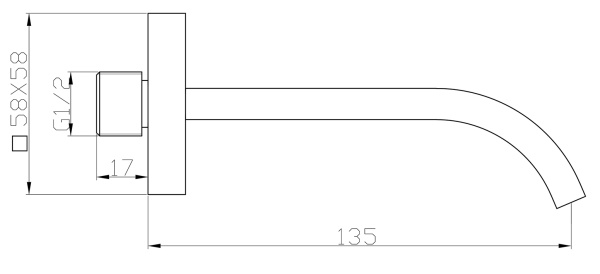 Излив для ванны BelBagno ROMANO ROM-BC-CRM
