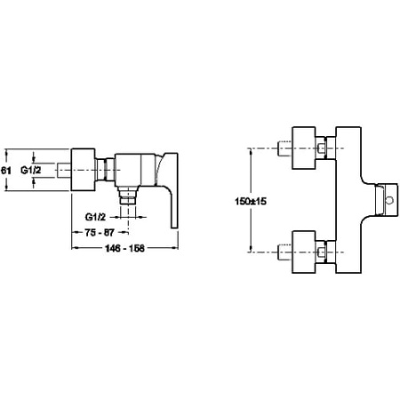 Смеситель для душа Jacob Delafon Strayt E45371-CP