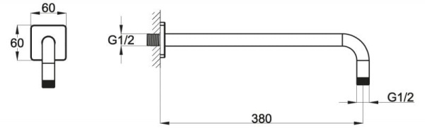 Кронштейн для верхнего душа BelBagno CARIN CAR-DAT-CRM