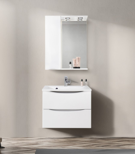 Зеркало-шкаф BelBagno MARINO-SPC-600/750-1A-BL-P-L Bianco Lucido