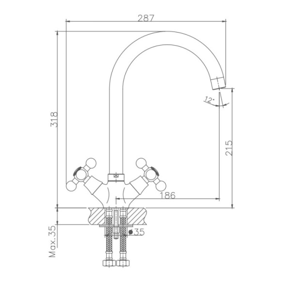 Смеситель для кухни Haiba HB4119-5