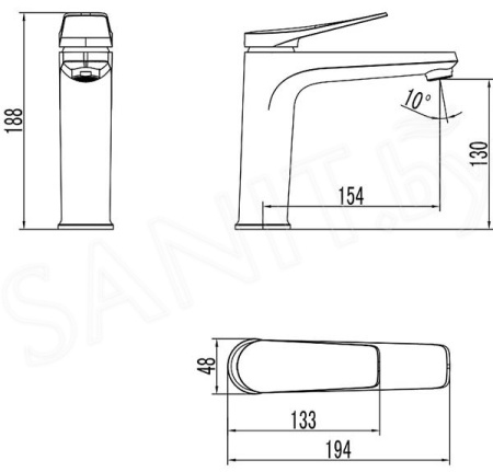 Смеситель для раковины Lemark Bronx (LM3737BL)