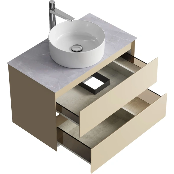 Тумба без раковины 80 см Aqwella Geometria GE01082MD морская дюна матовый