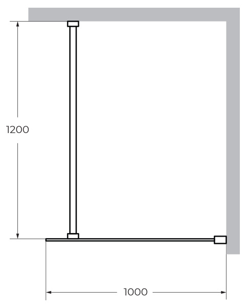 Душевая перегородка 100 см CEZARES LIBERTA LIBERTA-L-1-100-120-C-Cr